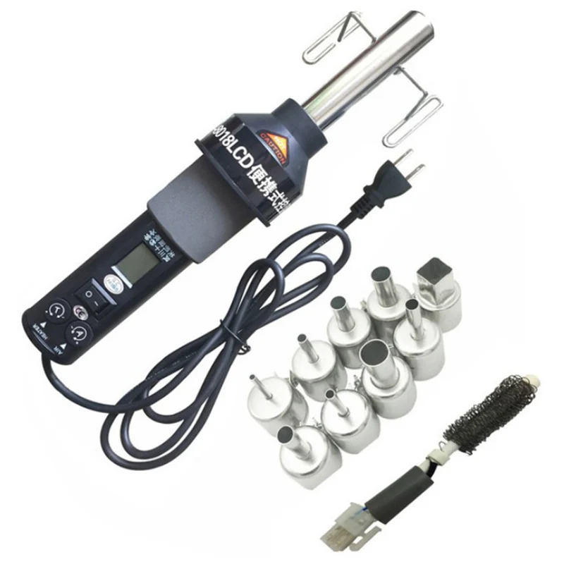 

Us Plug,450W 450 Degree Adjustable Electronic Heat Hot Air Tool 8018Lcd Desoldering Soldering Station+Heater