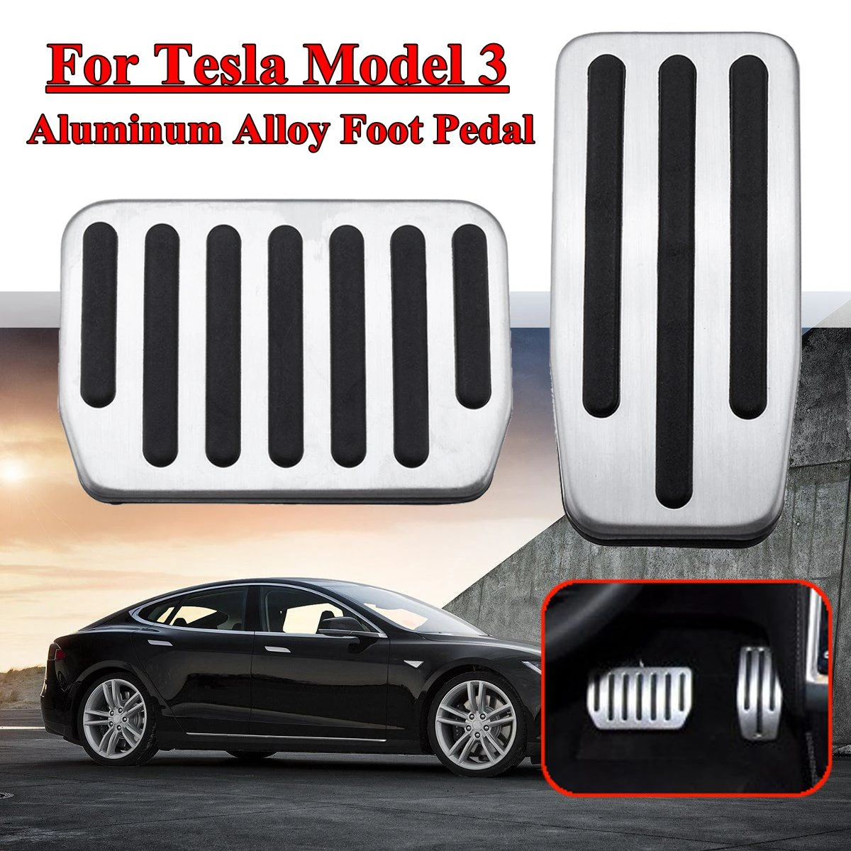 Aluminum Alloy Foot Rest Pedal Pad Non-Slip Non Drill for Tesla Model X Aluminum Alloy Foot Rest Pedal Pad Non-Slip Non Drill for Tesla Model X