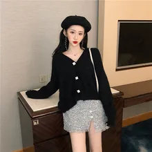 Осенние женские Серебристые юбки с высокой талией юная леди Англия Стиль Сторона Сплит кисточкой Подол мини юбки сексуальное визуальное уменьшение бедер