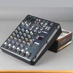 LEORY 6 канальный USB аудио Live Mixer 3 полосный EQ 16 DSP эффект запись Звук Караоке Смешивание с 48 в Phantom мощность