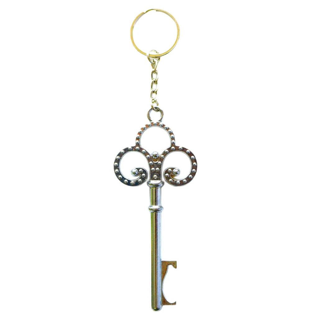

1 PC Heart-shaped Bottle Opener Keychain Creative Party Gift Silver Keychain