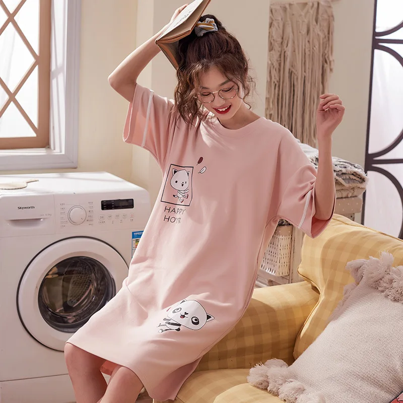 New Women Night Gown Casual Short Sleeve Summer Loose Printing Nightdress Sweet Nightwear Cute Nightgown Soft Home Sleepwear
New Women Night Gown Casual Short Sleeve Summer Loose Printing Nightdress Sweet Nightwear Cute Nightgown Soft Home Sleepwear