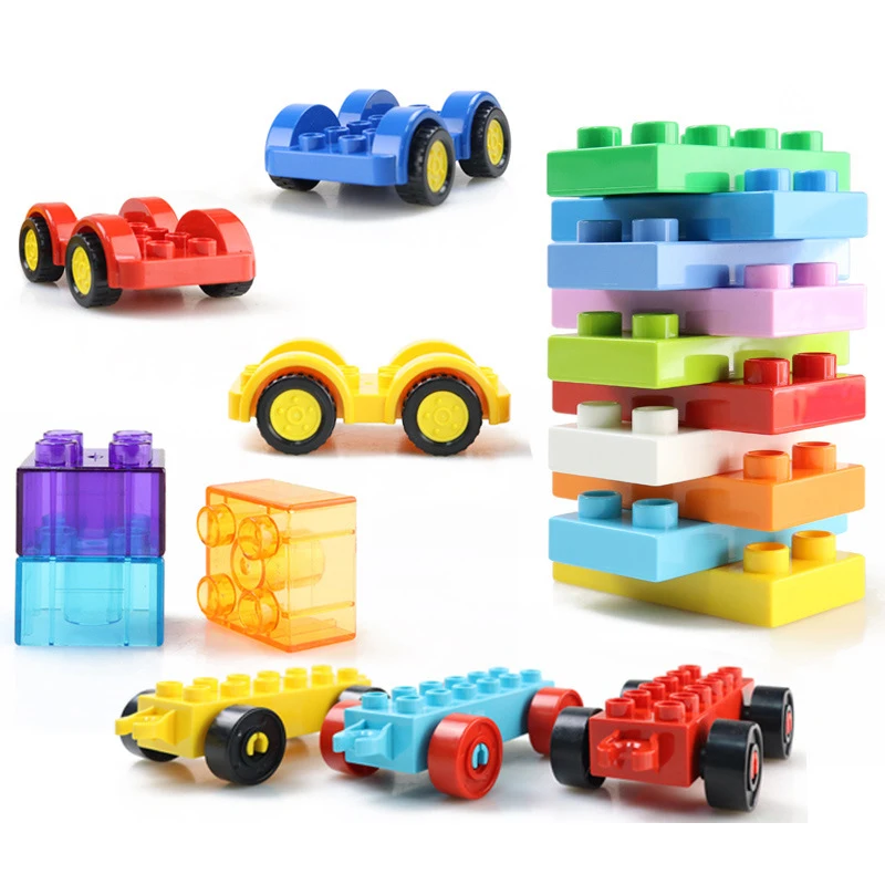 Big Size DIY Building Blocks Swing Dinosaurs Figures Animal Accessories Toys For Children Compatible Legoed Duplo City Brick Toy