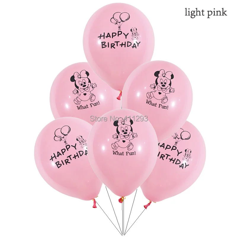 12 шт./лот Микки Минни воздушные шары в форме мыши синий мальчик розовый девочка мультфильм день рождения украшения Дети с днем рождения шары