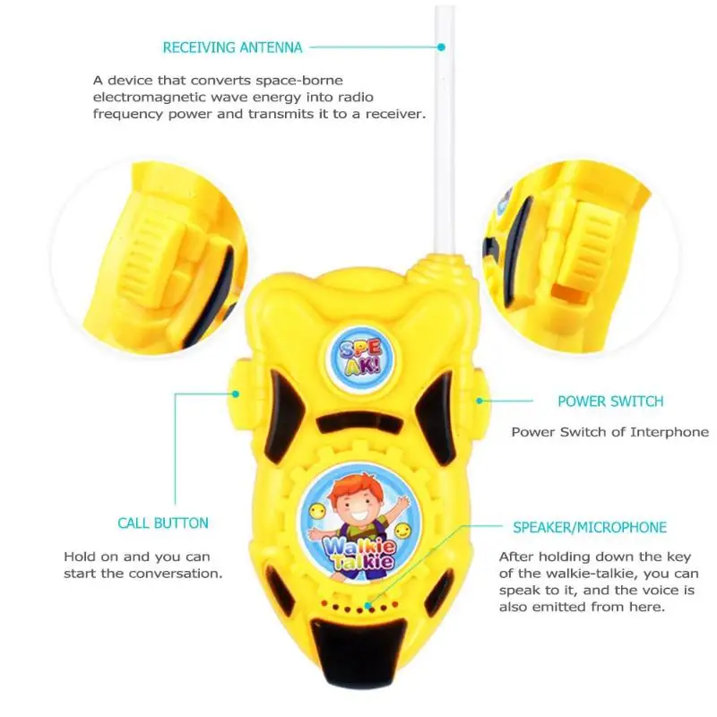 2pcs/set Children Portable Walkie Talkies 2-Way Radio Kids Child Mini Handheld Toys Walkie Talkie Birthday Gift