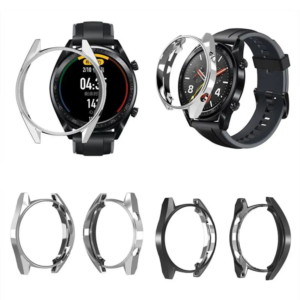 Watch Case For Huawei GT Dynamic Sports Watch Electroplated TPU Anti-fall Cover Soft Frame Smartwatch Sports Accessories