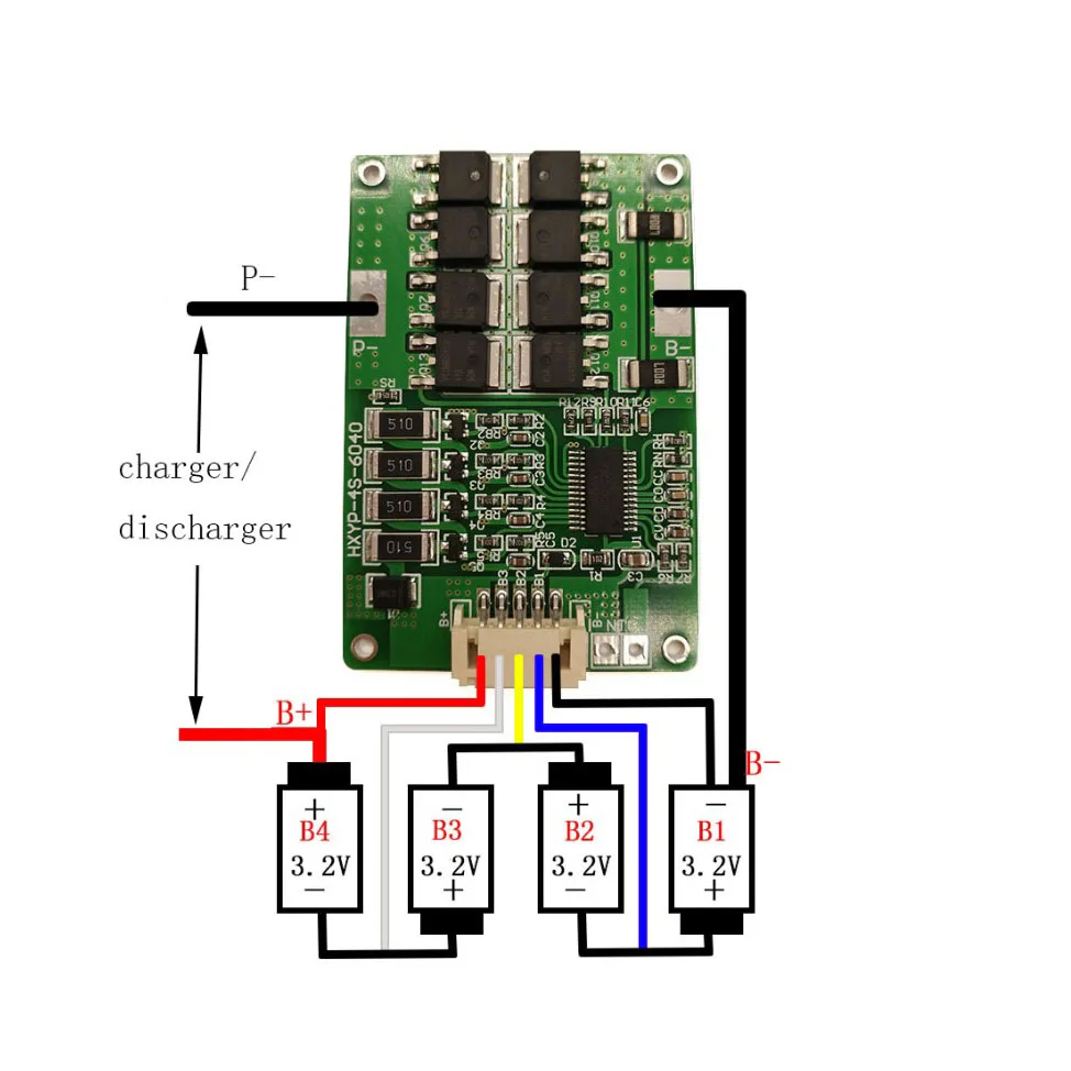 

4S 12.8V 18A LiFePO4 Lithium iron phosphate BMS battery protection board with Balance 32650 batteries 20A current limit
