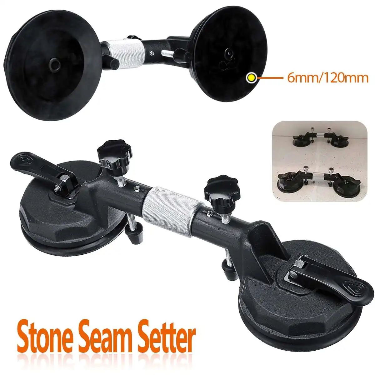 

1pcs Stone Seam Setter for Joining Stone Tiles Seam Vacuum Leveling Setter with 6" Suction Cups Gluing Tool