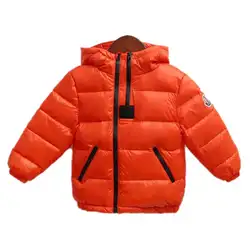 Модная детская куртка-пуховик 2018 г., утепленная детская теплая верхняя одежда с капюшоном и воротником для русской зимы, плюшевое зимнее