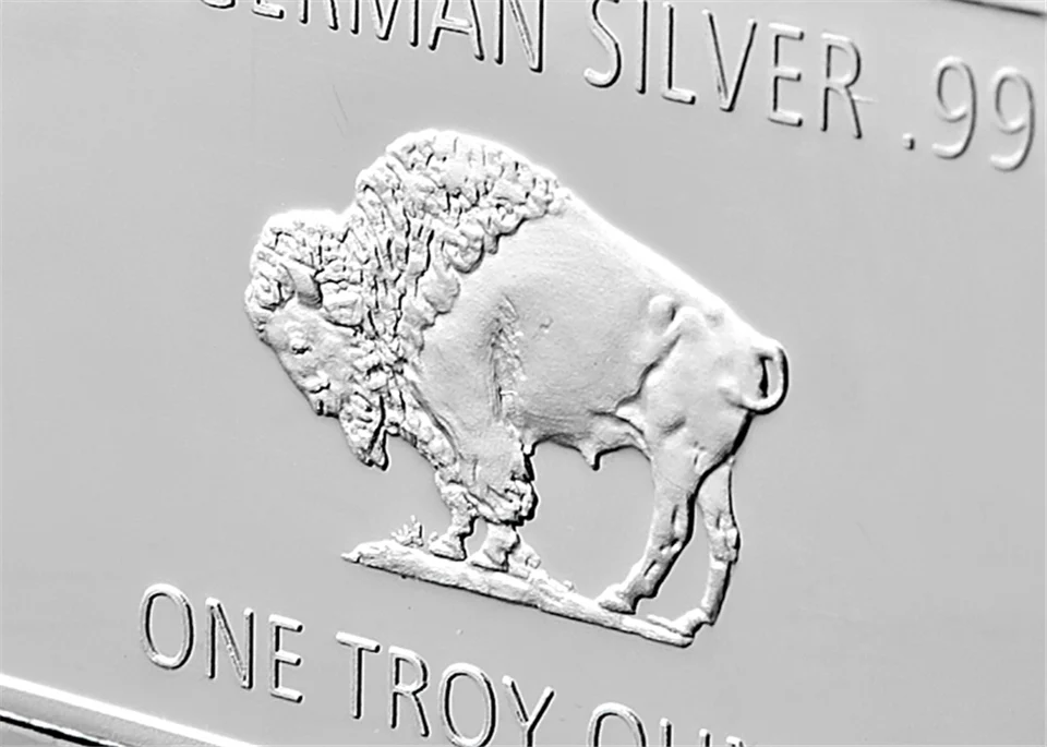Изысканное немецкое серебро. 999 мята 1 Троя унция буйвола Европейский с серебряным покрытием металлический слиток бар копия монет коллекция