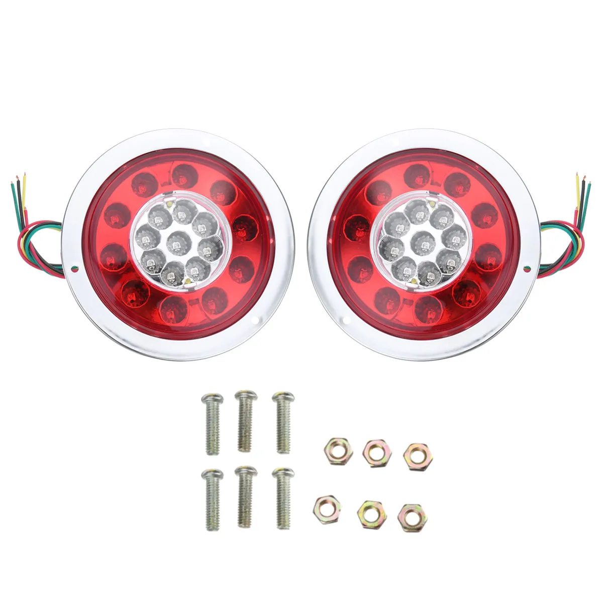 

2pcs 19 LED Car Trailer Truck Round Tail Brake Waterproof Light Turn Signal Stop Light Side Lamp
