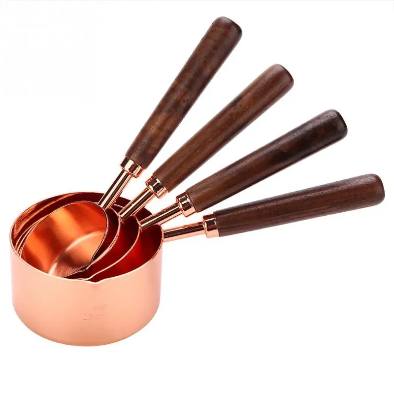 

4Pcs/set Rose Gold Measuring Spoon Set Kitchen Bar Measuring Cup Tools For Baking Coffee Sugar Kitchen Accessories