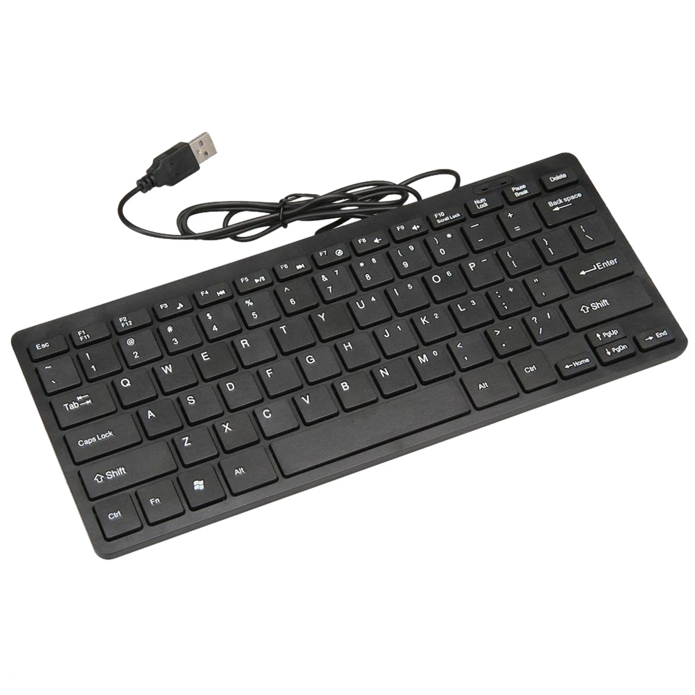 Wire Keyboard Ultrathin Quiet Small Size 78 Keys Mini Multimedia Usb