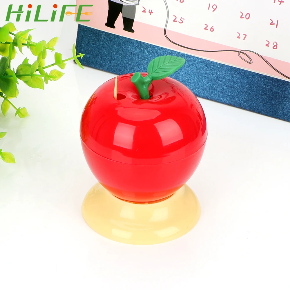 

HILIFE Plastic Toothpick Holder Automatic Fruit Apple Shape Home Decoration Toothpick Box Press Type