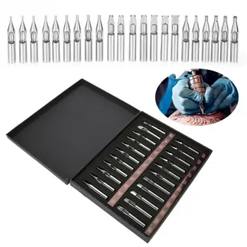 

22Pcs/set Sizes Stainless Steel Tattoo Nozzle Tips Needle Nozzle Mix Kit with Slot Box Package For Needles Set Kit