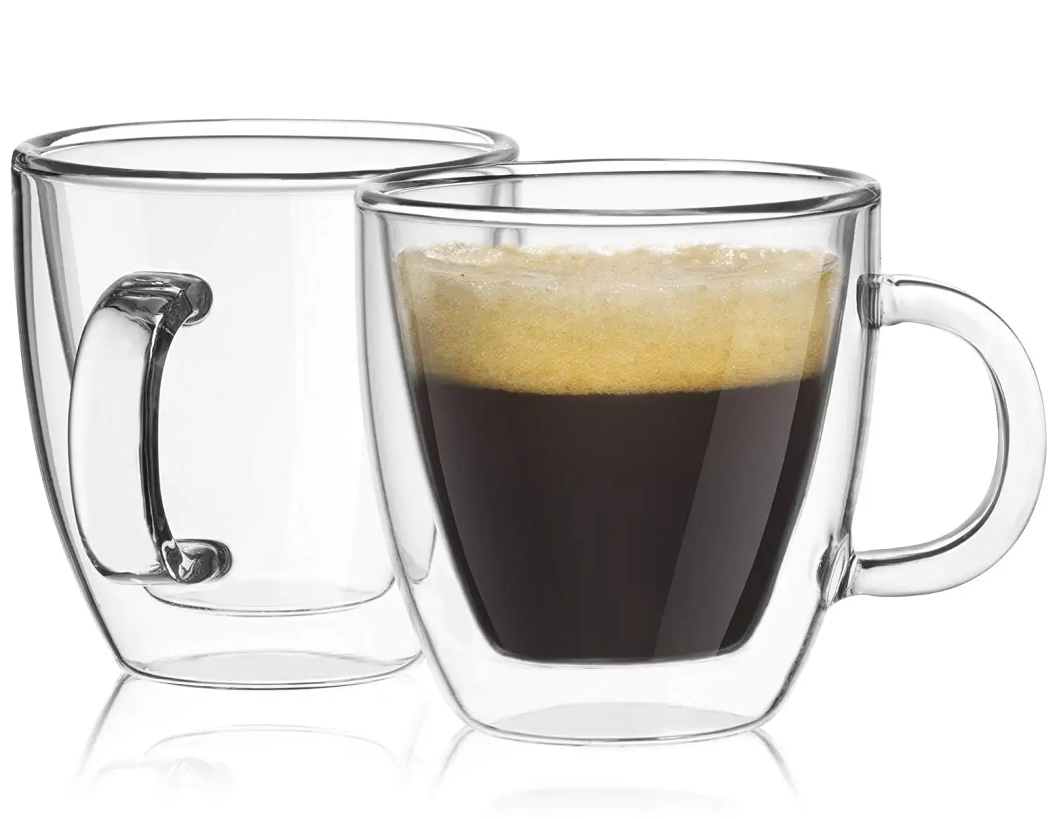 Dupla com Isolamento Canecas de Café Conjunto de 2 Parede Copos Expresso Ware Bebida Café Chá Rodada 5.4-oz