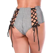 Сексуальная одежда для плавания женский купальный костюм застегнуть повязку шнуровка бикини Низ Купальники с высокой талией плавательный плавки Брюки