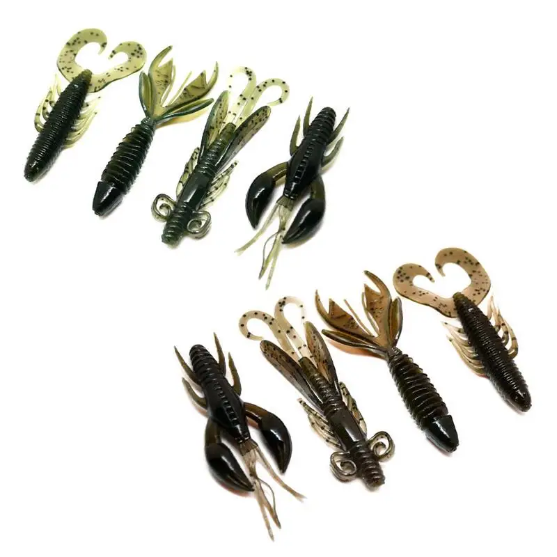 

4pcs Fishing Artificial Bait Set Soft Lure Strange Shape Bait Crayfish Shrimp Oxtail Maggot Flower Tail Maggot Fishing Lure Tool