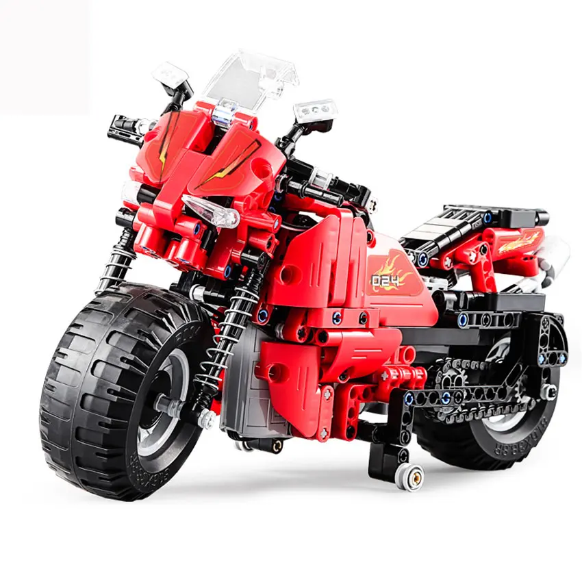484 шт. MOC RC гоночный мотоцикл модель строительные блоки набор совместимых Letgoes technic