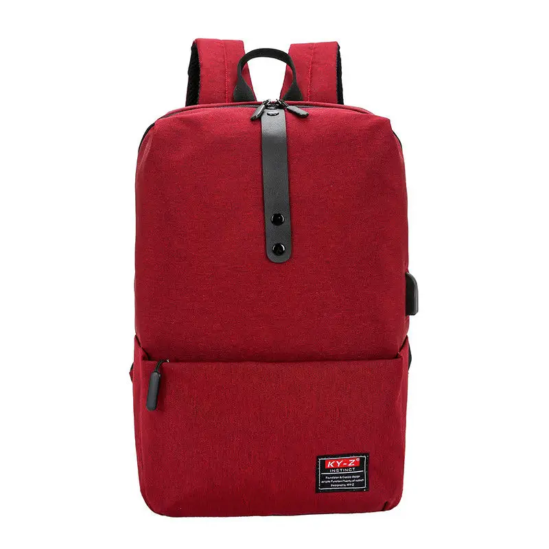 

2018 New Style Fashion Women Men Solid Backpacks Travel Bags USB Charging Casual Backpack Rucksack Zipper