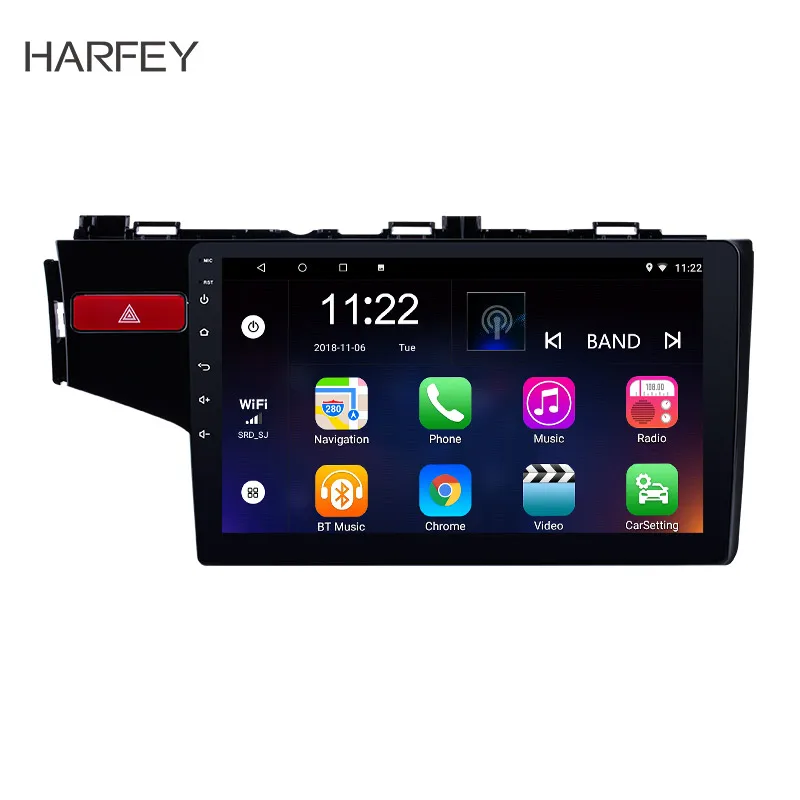

Harfey clearance Auto Stereo TouchScreen Car Multimedia Player for 2014 Honda FIT Left Android 8.1 support Bluetooth WIFI Mirror