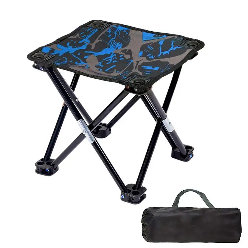

Lightweight Outdoor Folding Chair With Black Pocket Camping Stool For BBQ Fishing Travel Hiking Garden Beach Chair