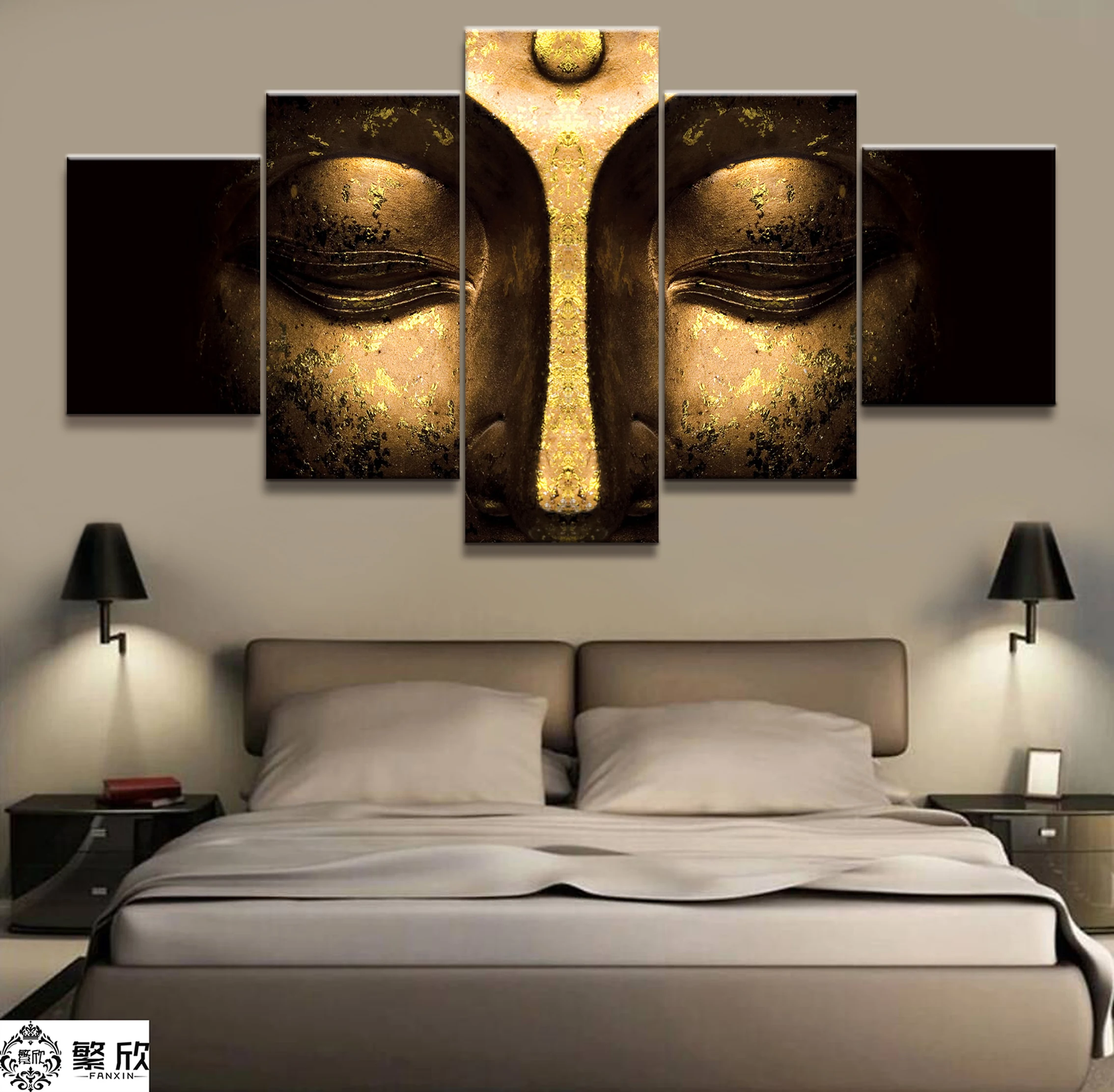 

Home Decor Modular Canvas Picture 5 Piece Buddhist belief Poster Art Painting Poster Wall For Home Canvas Painting Wholesale