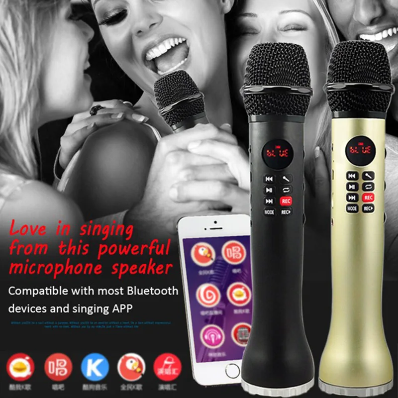 Ssmarwear 9 Вт беспроводной микрофон L598 ручной караоке Bluetooth динамик микро караоке TF карта Пение Запись Мобильный микрофон