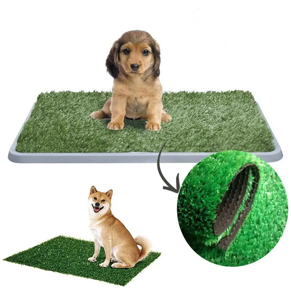 Pet Dog Cat Toilet Litter Box Artificial Grass Mat Indoor Toilet