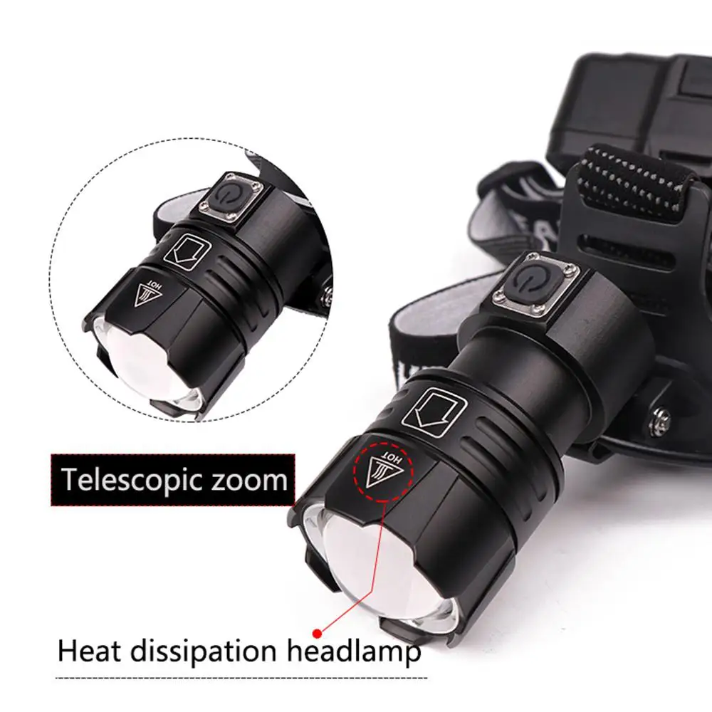 50000LM белый свет 3 режима светодиодный налобный фонарь XLAMP XHP70 фара Mico USB