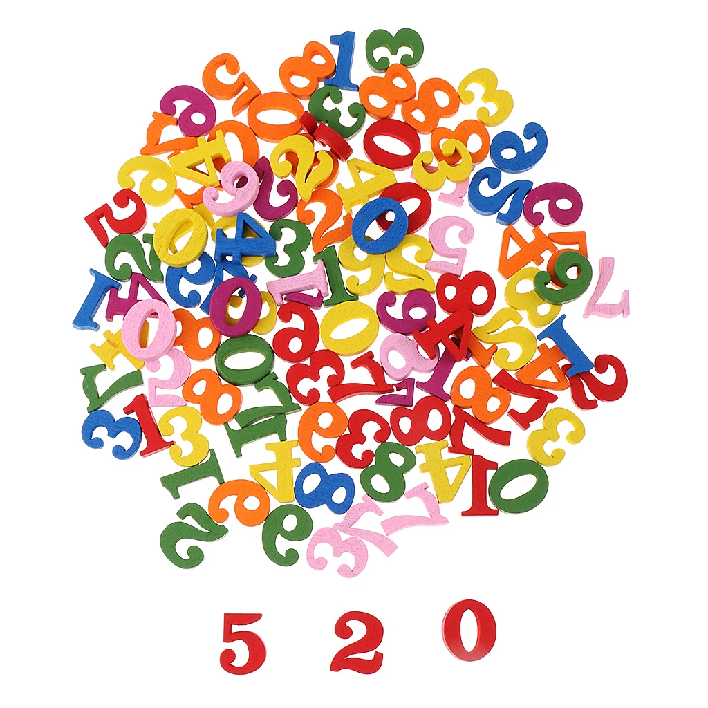 100 упаковка деревянные цифры от 0 до 9 номер для детей для изучения математики развивающие игрушки