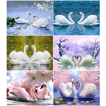 

EverShine Diamond Embroidery Sale Animals Full Square Diamond Painting Swans Cross Stitch Diamond Mosaic Needlework Home Decor