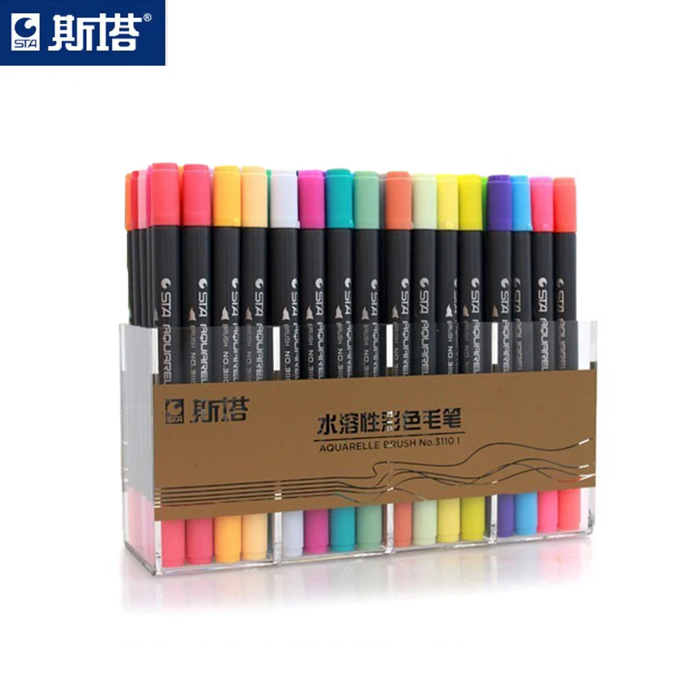 

STA 80Colors Double Head Soluble Colored Sketch Marker Brush Pen Set For Drawing Design Paints Art Marker Supplies Dropshipping