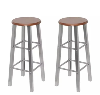 

VidaXL Bar Stools 2 Pcs Metal With MDF Seat Home Classic Bar Chair Solid Bar Stools Cafe Chair For Home Kitchen Restaurant