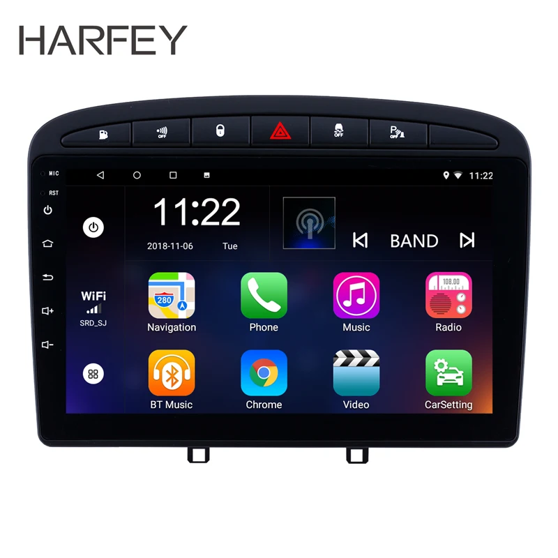 

Harfey 9" Android 8.1 Car Multimedia player 2Din For 2010-2016 PEUGEOT 408 Radio GPS navi Support OBD2 WiFi bluetooth head unit