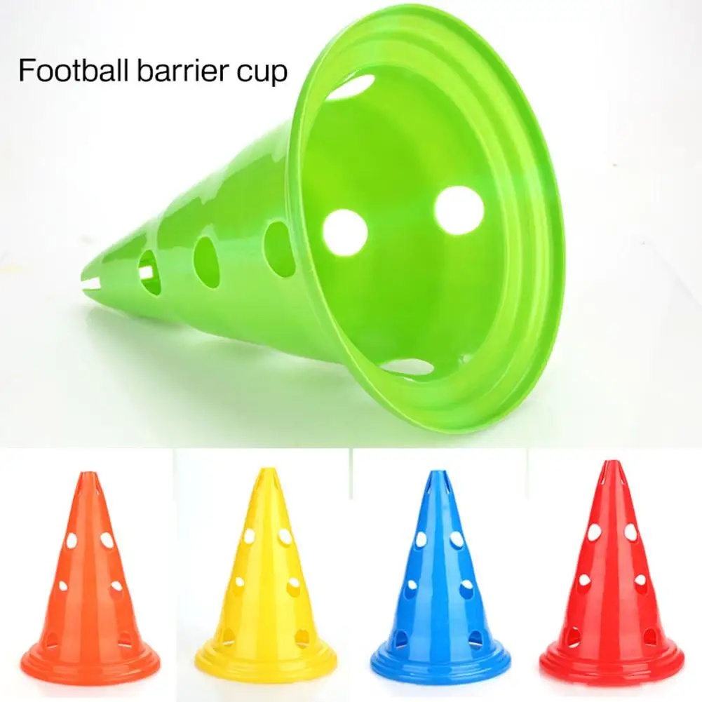 

4PCS Football Basketball Obstacle Road Cone With Hole Mark Tube Roadblock Barrier Bucket Training Equipment Plastic Traffic Cone