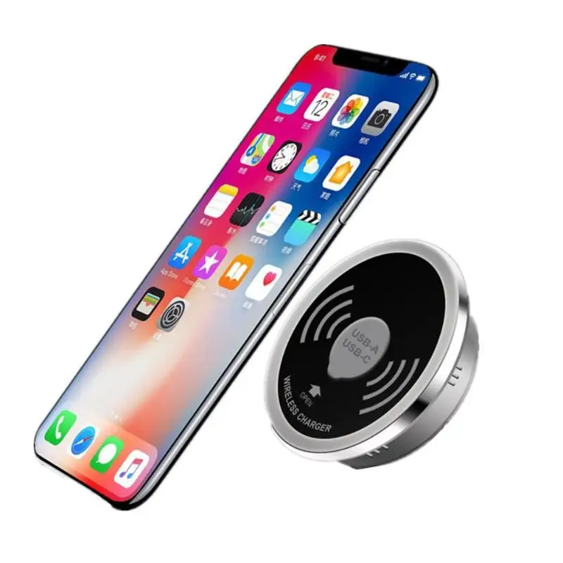 New Universal USB Type-C Multiple Coil Wireless Charger Embedded DesktopTransmitter Qi Standard Smart Furniture Office Charger
