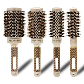 

XY Fancy Ceramic Nylon Round Curly Roller Massage Head Comb for Barber Hairdressing Styling Tool