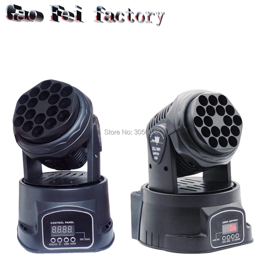 

2pcs/lot mini stage lights rgb 13 ch 18x3w beam moving head light