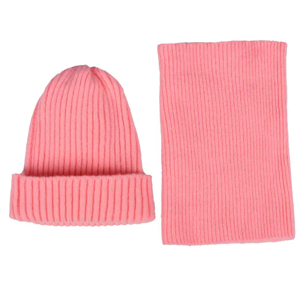 MISSKY 2 шт./компл. теплая зимняя шапка и шарф комплект для Для женщин Нежный вязаный Шапки шарф
