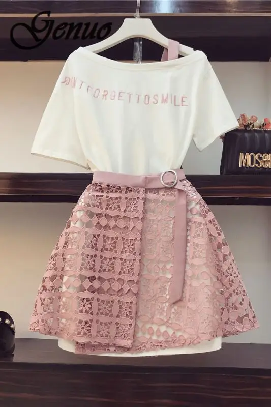 2019 الربيع الصيف النساء أزياء 2 قطعة دعوى مائل طوق قبالة الكتف طويل تي شيرت و فستان من الدانتيل تنورة الدعاوى التنانير مجموعة 2019 الربيع الصيف النساء أزياء 2 قطعة دعوى مائل طوق قبالة الكتف طويل تي شيرت و فستان من الدانتيل تنورة الدعاوى التنانير مجموعة