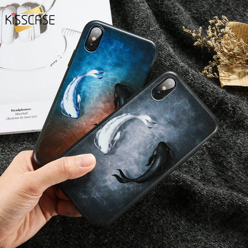 Модный чехол KISSCASE с изображением Луны для Huawei P20 Lite P10 Mate 20 10 Pro рельефный милым