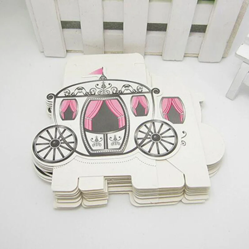 

10Pcs Miniature Paper Pumpkin Carriage Candy Gift Box For Princess Wedding Party Guests Present Cinderella Package Europe Style