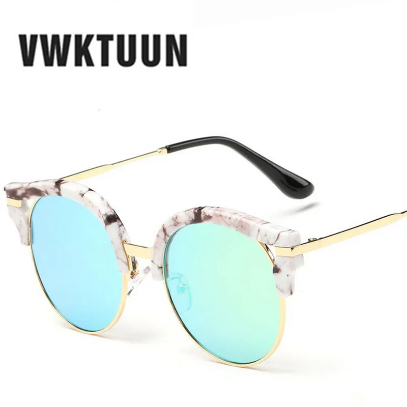 

VWKTUUN Round Sunglasses Women Oculos Eyewear Retro Sunglasses Luxury Brand Designer Sun glasses Vintage UV400 Mirror Glasses