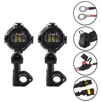 

1 Set DC10V-24V Universal Motorcycle LED Auxiliary Fog Light Assemblie Driving Lamp 40W Headlight For BMW R1200GS/ ADV/ F800GS
