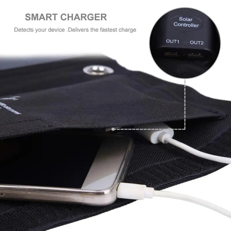 SunPower 21 Вт двойной USB выходной порт солнечное зарядное устройство 5 в 2 а