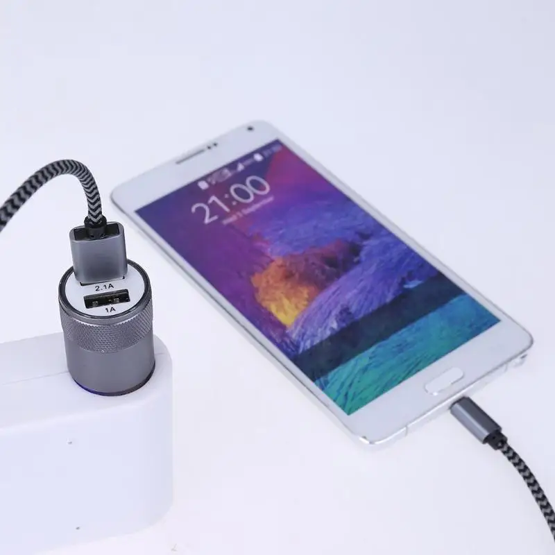 

Metal Dual USB 5V 2.1A Car Cigarette Lighter Adapter Aluminium Alloy Charger Anti Scratch Car Charger For Phone new