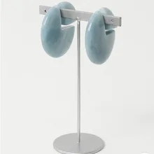 Модные богемные серьги-гвоздики, Геометрическая круглая смола, антиаллергенные серьги, женские серьги, серьги уникальной формы