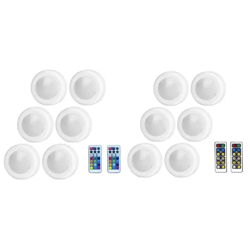 

Wireless Dimmable Touch Sensor LED Under Kitchen Cabinets lights LED Puck Lights For Close Wardrobe Stair Hallway Night lamp