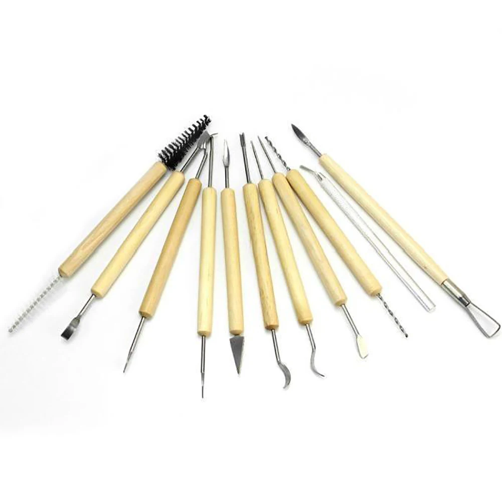 Hand Tools 11pcs DIY Clay Sculpting Kit Sculpt Smoothing Wax Carving Pottery Ceramic Tools Polymer Shapers Modeling Carved Tool